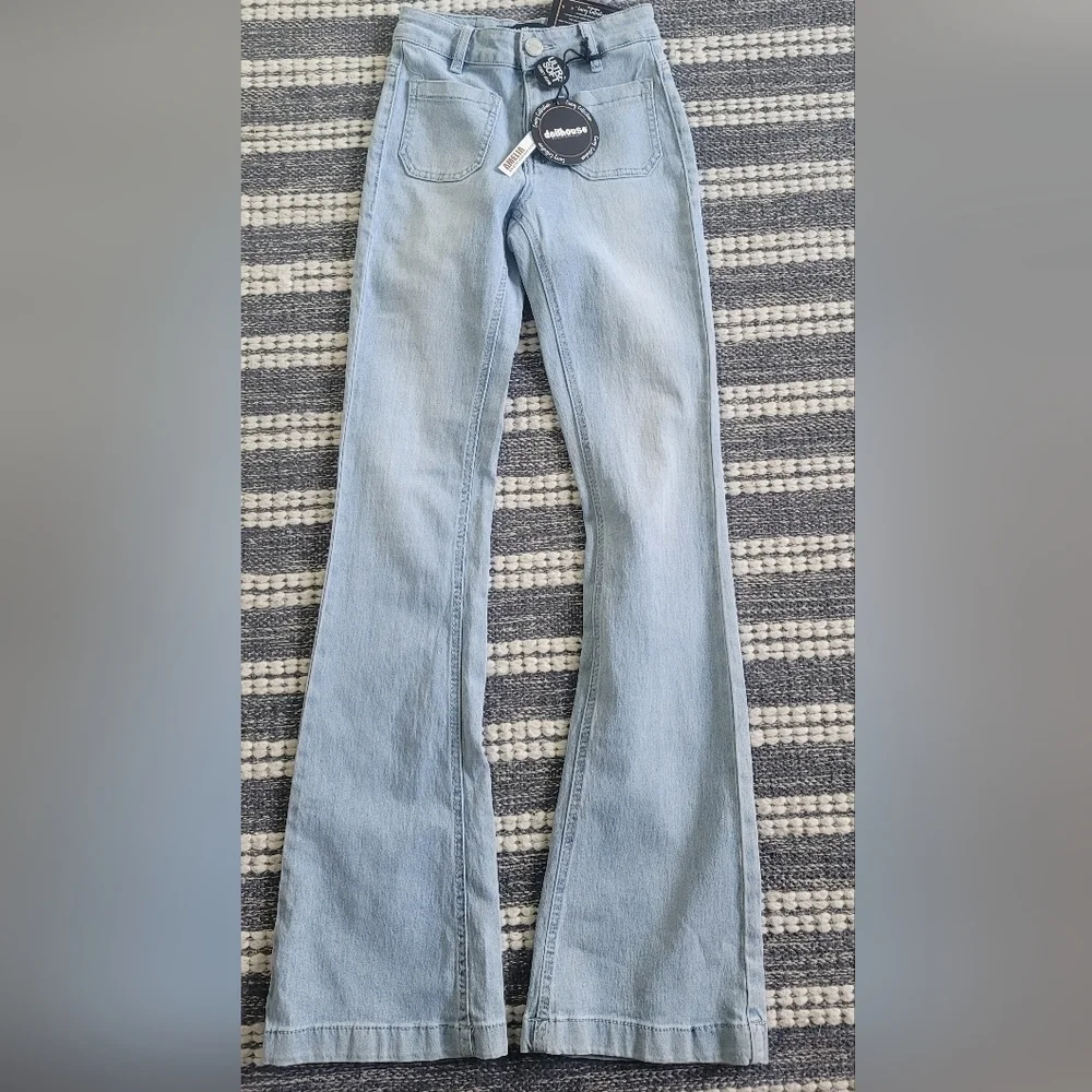 Dollhouse Blue Flare Wide Leg Jeans Size 0